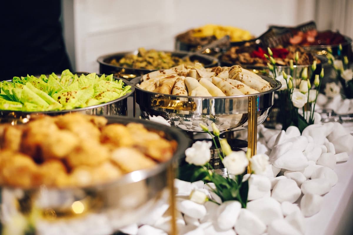 Catering event with professional food service