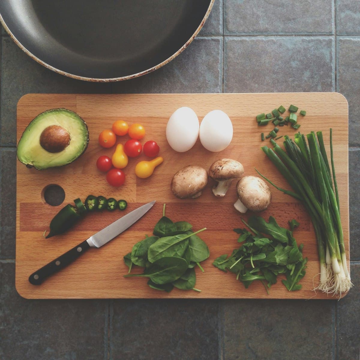 Fresh ingredients and food preparation